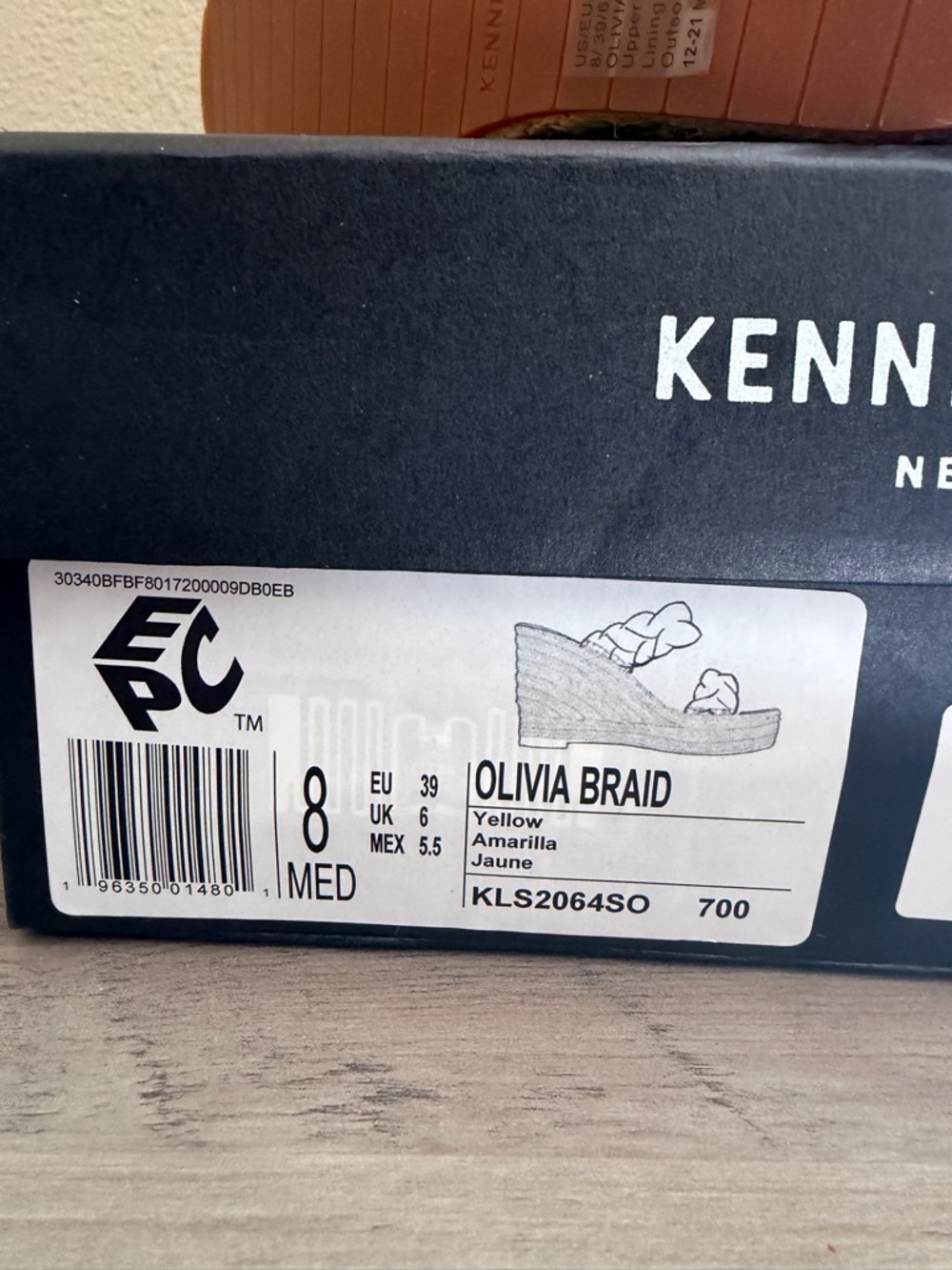 Kenneth Cole New York Olivia Pale Yellow Braided Espadrille Wedge Sandals - Picture 5 of 7